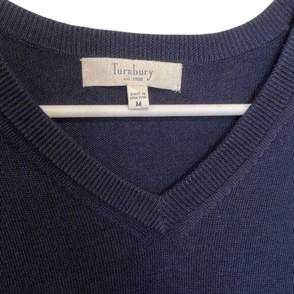 TURNBURY Men's Sweater Vest Sz M Silk Blend V-NECK Banded Hem PULLOVER‎ - Picture 2 of 7